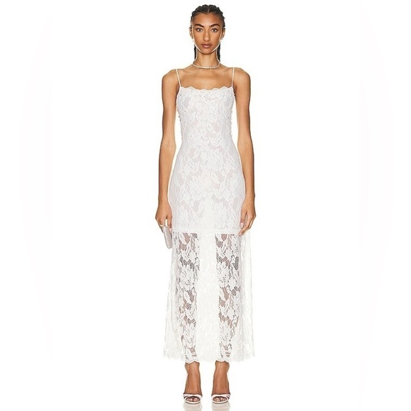 HEMANT & NANDITA Reet Midi Dress In Off White - Picture 3 of 13